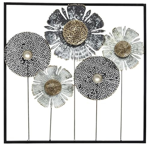WELL HOME MOBILIARIO & DECORACIÓN Decoración de pared metálica de flores