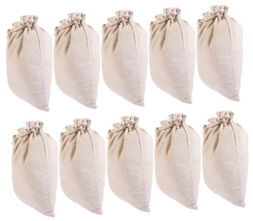 Garneck Lot de 10 Sachets À Épices avec Cordon De Serrage Petits Sachets De Rangement en Coton pour Cuisine Restaurant Et Hôtel