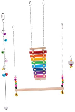 BUGUUYO 1set Giocattoli Per Polli Xilofono e Forchetta Per Gioco Per Galline e Galli Sviluppo Delle Abilità Motorie e Coordinazione