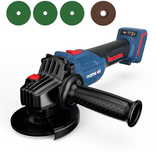 NANWEI Cordless Angle Grinder Compatible with makita 18V Battery, 125/115mm Brushless Angle Grinder, Power Tools with Side Handle and Discs, 3-Speed Mode, Without Battery (Tool Only)