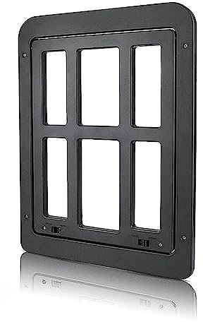 Qerwsdty 1 styck husdjurslucka för flugskärm, hundlucka med magneter, kattklaff, flugskärm, dörr, svart, för katter/hundar, svart