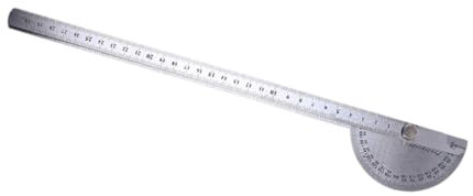 NUOBESTY transportador rotatorio llave inglesa bisel hélice placa giratoria Perforar goniometro medidor de angulos transportador de brazo oscilante transportador de acero inoxidable Silver