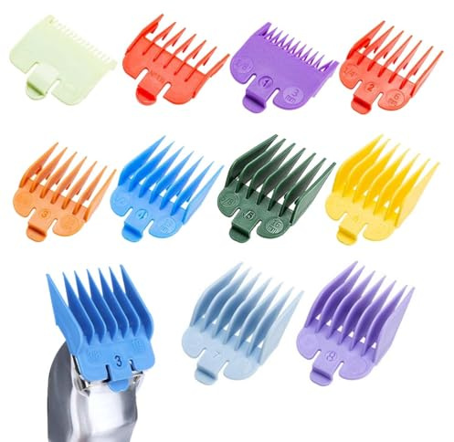 10 Piezas Color peines maquina cortar pelo,Profesionales peine de peluquería,Barberia accesorios,Compatible con cortapelos y peine recortador,peines maquina cortar pelo