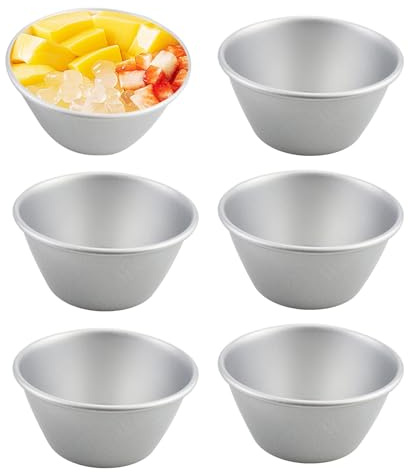 Genérico Molde Para Pudin,5 Unidades De Moldes Para Muffins Para Hornear | Molde de Acero al Carbono para Tarta de Huevo, Flan, Soufflé, Chocoflan, Cupcakes y Postres
