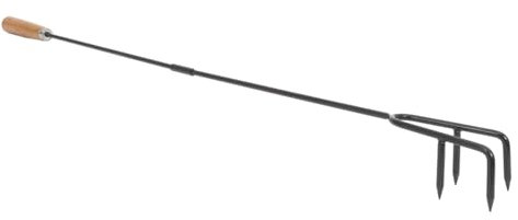 SOLUSTRE Attizzatoio per con Antiscivolo Gancio per Bracieri Strumento Ergonomico per Grigliate e Design Due Sezioni per Uso Resistente e