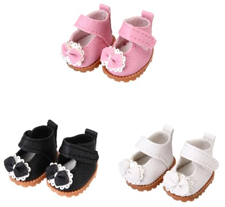 3 Pairs of Doll Shoes Suitable for 17cm Dolls, 3 Colors Suitable for Different Clothing Styles, 17cm Doll Accessories (Colors B)