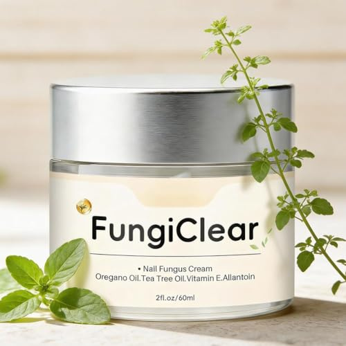 FungiClear - Crema para el cuidado de uñas y pies, tratamiento de hongos en las uñas de los pies, fórmula natural con fuerza y crecimiento de uñas, aceite de árbol de té, aceite de orégano, vitamina E