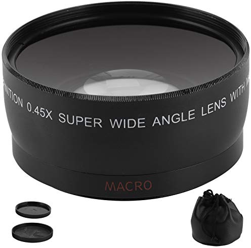 Obiettivo Grandangolare e Macro 0.45X per Fotocamera, Lente Aggiuntiva Nero 55mm - Ampio Campo Visivo, Vetro Ottico di Alta Qualità per Fotografi