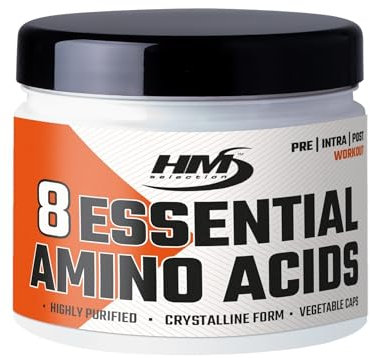 8 Essential Amino Acids (EAA) 200 capsule • Crystalline Form- integratore alimentare di aminoacidi essenziali von vitamina B6.