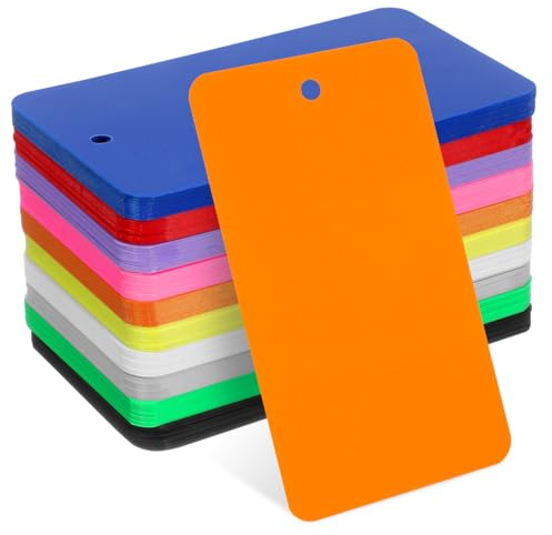 NUOBESTY 200pcs Plastic Labeling Tags with Holes Blank Waterproof Inventory Asset Identification Price Plant Tree Tags Markers Signs Nursery Garden Labels （Random Color）