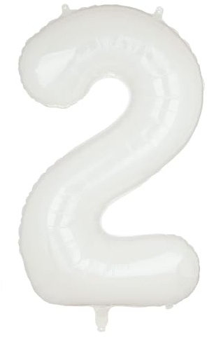 100 CM Groß Folienballon Zahl 2 Weiß Luftballon Folien Mylar Riese Helium Luftballons Weiss Geburtstag Party Deko Lieferungen