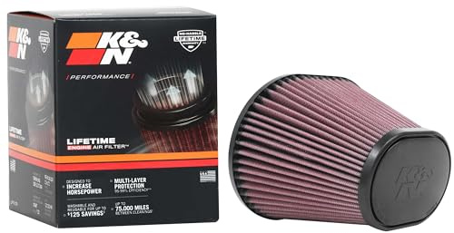 K&N Luftfilter Universal Oval/Konisch 100mm Flansch 174x134 Untendurchmesser, 114x82 Obendurchmesser, 127mm Höhe (RU-70031)