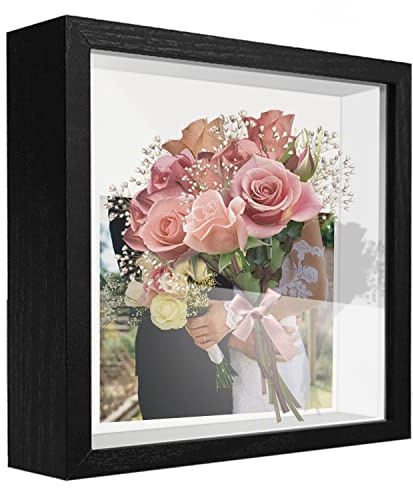 sunmeg Marcos con Profundidad 30 x 30 cm Marcos de Fotos 3D Profundidad para Objetos de hasta 3 cm Marco de Objeto Rellenable Forma Cuadrada para Colgar en la Pared o Escritorio