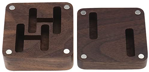 VGOL Cufflink Box Wooden Cufflink Box Case Magnetic Cufflink Case Jewellery Organisers Accessories for Men Boys 4.7x4.7cm Brown