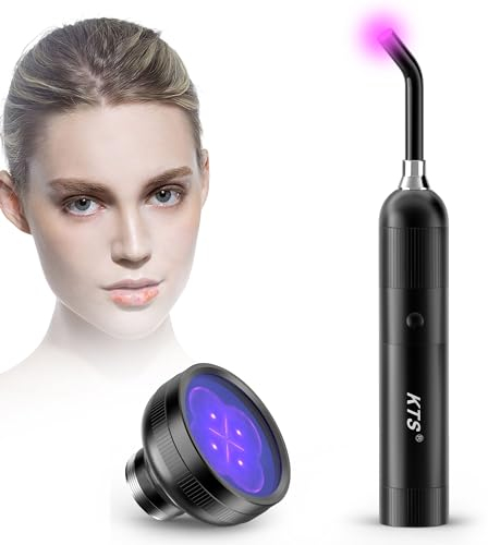 KTS Handgerät Kalte Lasertherapie Gerät Behandlung von Herpes, 3 In 1 Rotlicht blaues UV Licht Gerät für fördert die Lichtimpulsbestrahlung die Heilung, Phototherapiegerät werden für Heilung, Blasen