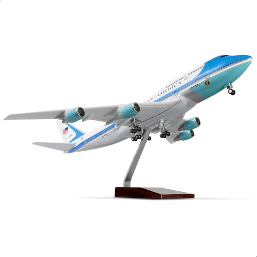 QIYUMOKE Air Force One 1/160 großes Flugzeugmodell 17 Zoll Boeing747 Druckguss -Flugzeugmodell für Model -Flugzeug 747 mit Stand für Luftfahrtbegeisterte Geschenke oder Ausstellungsdekorationen