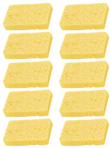 Gatuida 10pcs Natural Wood Sponges Multi-functional Washing Sponge for Dishes Pots and Surfaces Absorbent Non-oily Cleaning Tool for Daily Use