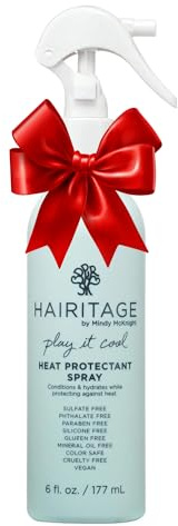 Hairitage Spray protector térmico, protección de hasta 450 grados, hidratación y fortalecimiento del cabello, para todo tipo de cabello, líquido transparente de 6 onzas (paquete de 1)