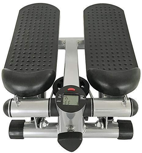 Stepper für Übung,2 in 1 Mini Stepper, Up-Down-Stepper für Zuhause, Arm und Beintrainer,klein Fitnessgerät für Bein,Hometrainer Fitnesstraining Stepper mit Display (Schwarz und grau)