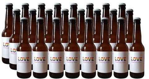 Mica - Pack 24 Cervezas Artesanales Diversity Beer - Cerveza LGTBIQ+ para la Diversidad Sexual y Orgullo - 24 uds x 33 cl - 4,7%