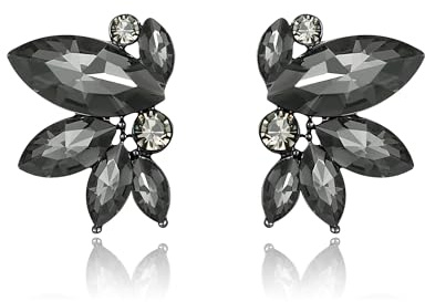 Clearine Gorgeous Stunning Rhinestone Marquise Stud Earrings for Women Wedding Bridal Party Prom