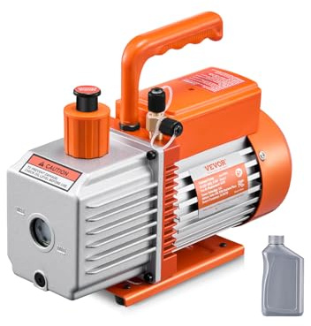 VEVOR Pompe à Vide Climatisation, 170 L/Min, Pompe à Vide Frigoriste CVC Palettes Rotatives 2 Étages, avec Bouteille d'Huile, Dégazage Résine, Entretien Climatiseur Automobile, pour R134a, R22, R410a