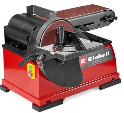 Einhell Levigatrice a disco a nastro TE-US 400 (400 W, Ø 150 mm disco abrasivo, 100 x 914 mm nastro abrasivo, 348 m/min max. Velocità del nastro abrasivo, compresi gli accessori)
