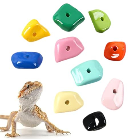 Poignées d'escalade pour Dragons Barbus,10 Pièces Accessoires pour Terrarium De Reptiles - Fournitures pour l'escalade des Reptiles | pour Gecko Lézard Dragon Barbu Aquarium Terrarium