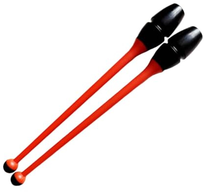 F Fityle Lot de 2 bâtons de Gymnastique, équipement d'entraînement, bâtons artistiques en Caoutchouc, connectables, pour Enfants et Adultes, Accessoire de, Orange