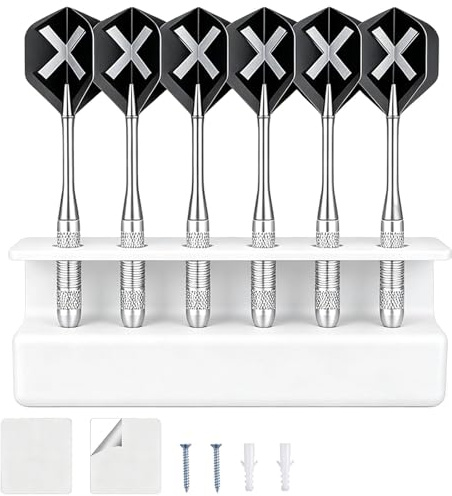 Diyxisk 6 stycken dartpilhållare vägg dartpilhållare akryl dart tillbehör 15 5 x 8 cm lämplig för stål och mjuka darts svarta darttillbehör sportdarts hållbara och lätta att montera
