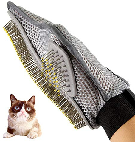 Pet Grooming Guante, SUAVER perros de gato Bañador de masaje Peine de guantes de cepillo, Deshedding Guante