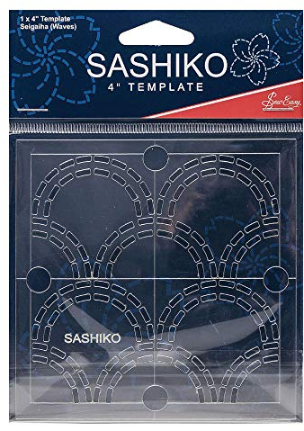 Sew Easy Sashiko-Vorlage, 10,2 cm, Seigaiha (Wellen), Quilt- und Patchwork-Lineal zum Aufnähen, transparentes Acryl, rutschfest, Anleitung enthalten (evtl. nicht in deutscher Sprache)