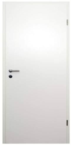 HORI Zimmertür Komplettset mit Zarge und Türdrücker I Innentür CPL Weiß I Höhe 198,5 cm I Anschlag, Breite und Wandstärke wählbar - DIN rechts - 1985 x 985 x 140 mm