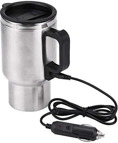 Jadeshay Auto Wasserkocher 12V, 65 ℃ 450ml Camping Wasserkocher Für Auto, Kleiner Elektrischer Reisewasserkocher mit Zigarettenanzünder, camping Wasserkocher Edelstahl für Heißwasser Kaffee Tee