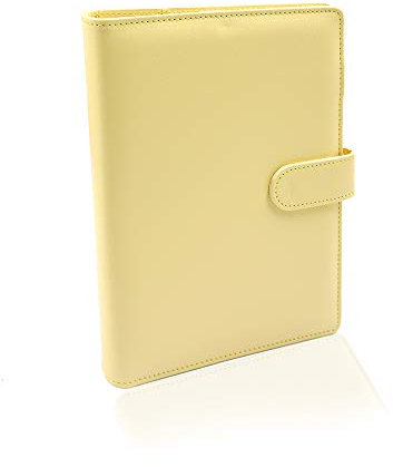 Ringordner A5, Portfolio A5 aus PU-Leder, multifunktional, A5-Ordner (gelb)