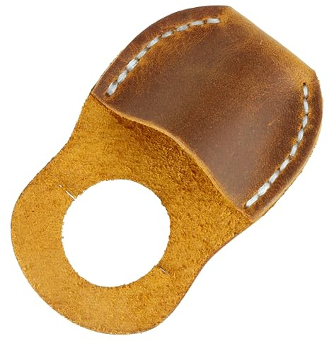 Toprank Leather Thumb Guard for Wood Carving - Premium Full Grain Leather Finger Protector, Handmade Carpenter Carving Kit Accessory (Camel)