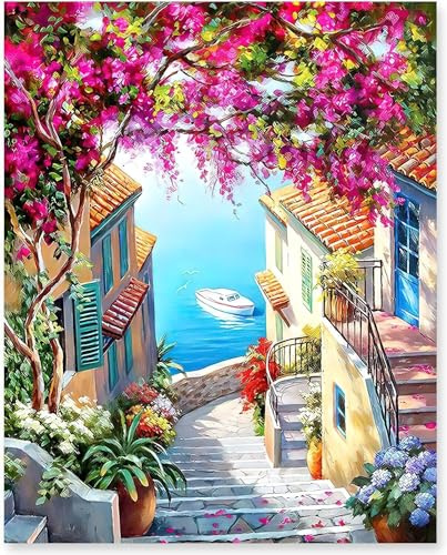 Kaieteur Kits de pintura por números para adultos, kit de pintura al óleo para niños o principiantes con pinceles de pintura acrílica pigmento dibujo pintura 16 x 20 pulgadas sin marco