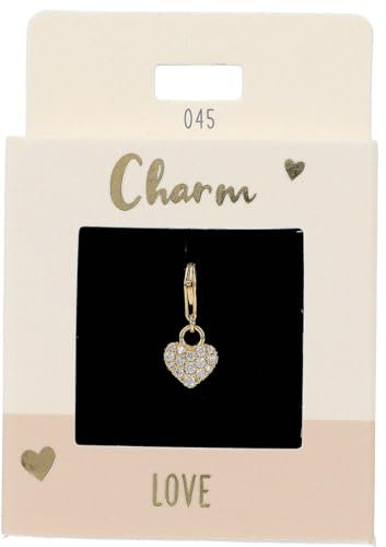 Depesche 11785-045 Charms Express Yourself-Ciondolo per collane e bracciali, Cuore, Placcato Oro, Come Piccolo Regalo, Multicolore, Normal