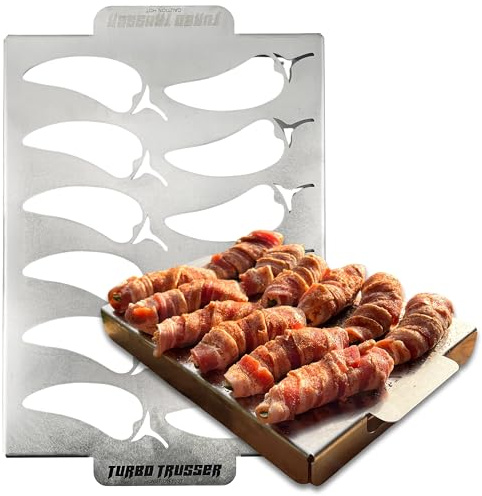 TURBO TRUSSER I Jalapeno Popper Rack I Easily Make Twelve Jalapeno Poppers Cut in Half I Dishwasher Safe I Made in USA I 1 Rack