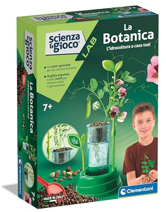 Clementoni - 19377 - Scienza E Gioco Lab - La Botanica - Vaso Idrocoltura, Orto Bambini, Piante da Coltivare, Laboratorio Scientifico 6 Anni, Esperimenti Scienza, Botanico, in Italiano, Made in Italy