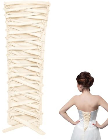 NBEADS Corset Kit Vestido Cremallera Reemplazo, Kit de Espalda de Corsé de Satén de Ajuste Ajustable, Kit de Corsé de Vestido de Novia para Vestido de Graduación Formal, Crema