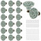 shaojian Lot de 20 boutons de porte en céramique vintage décoratifs avec vis rondes et antiques pour placard, placard, meubles (vert)