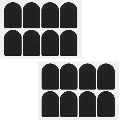 16Pcs Mouthpiece Cushions Alto Tenor Saxophone & Clarinet Mouthpiece Patches Square Rubber Mouthpiece Patches Pads, Black-0.8mm