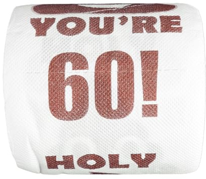 Bojueshaw You're 60 Printed Toilet Paper Prank Gift,Funny Novelty Roll,3-Ply Soft Bathroom Tissue,Humorous Decor for Men & Women