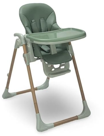 Venture Flare Baby High Chair, High Chairs for Babies and Toddlers with Adjustable Height and Backrest, Portable Baby Chair, Foldable High Chair, Easy Clean, Compact Easy to Store, 6 Months + (Green)