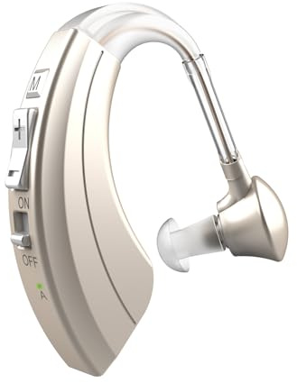 HIBRIQ Rechargeable Sound Devices for Seniors, Noise Cancelling and Volume Adjustable, BTE Comfort Design Hearing Device