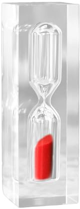 Zymoplas Temporizzatore a clessidra anticaduta adatto a varie occasioni Temporizzatori per sabbia in resina per bambini Temporizzatore per sabbia da 3 minuti per uova sode, 3 minuti, rosso