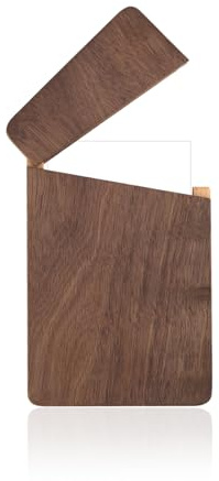 Fukaisu Magnetic Wood Business Card Case, Magnet Wooden Business Card Holde Organizer Lightweight Carrier Box for Men Office Meetings Professional Gifts