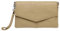 Caspar Elegante Leder Clutch Abendtasche aus samtweichem Nappaleder Damen Umhängetasche - PREMIUM LINE - Modell No.322 - Made in Italy, Farbe:sand, Accessoires:One Size