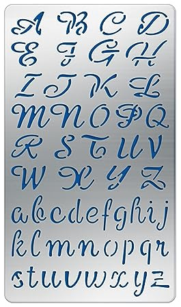 BENECREAT Stencil in Acciaio Inossidabile con Alfabeto e Numeri in Rame 17x10cm Alfabeto Metallo Stencil Templates Strumento per la masterizzazione del Legno, goffratura, Incisione e Scrapbooking